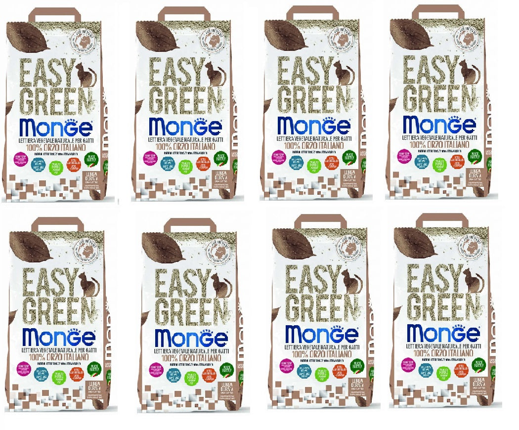 8x3,8kg Monge Easy Green Orzo - Lettiera da WC Ecologica 8x3,8kg Monge Easy Green Orzo - Lettiera da WC Ecologica